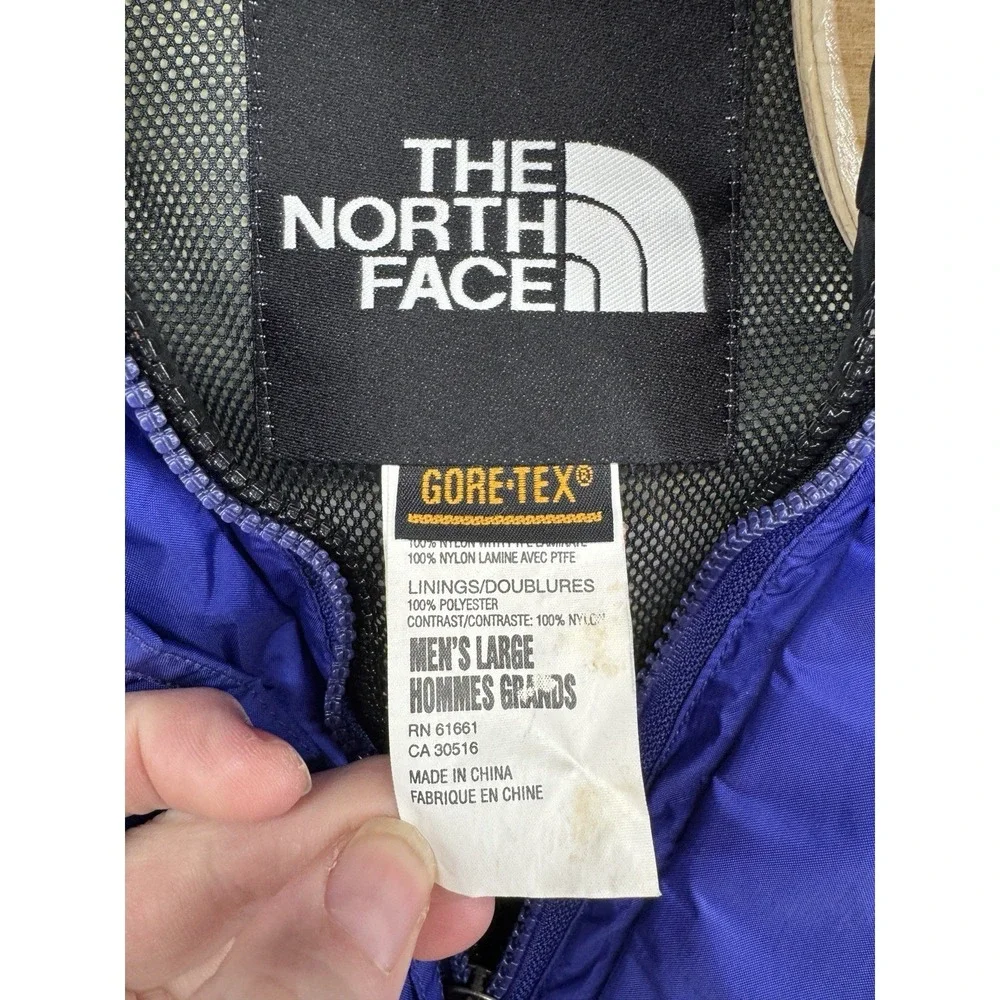 North Face Gore-Tex Rain Jacket Full-Zip Vintage‎ Blue TNF Men's Size L EUC